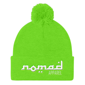 NOMAD White Signature (3 DOT) Pom Pom Knit Cap